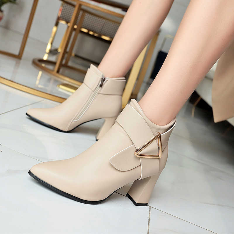 Boots Women High Heels Dress Ankle Boots Shoes Women Be Platform Zipper Winter Warm Snowboots Woman Booties Muje J220923