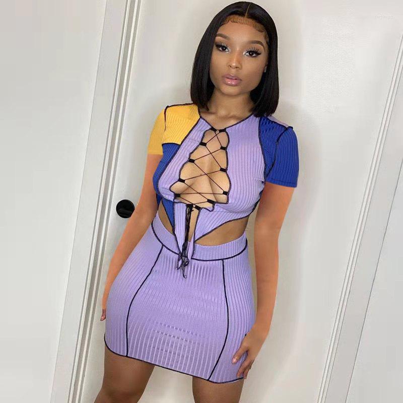 Work Dresses Adogirl Women Color Patchwork Two Piece Set Dress Cross Lace Up Hollow Out Short Sleeve Asymmetrical Crop Top Bodycon Mini, Purple
Work Dresses Adogirl Women Color Patchwork Two Piece Set Dress Cross Lace Up Hollow Out Short Sleeve Asymmetrical Crop Top Bodycon Mini, Purple