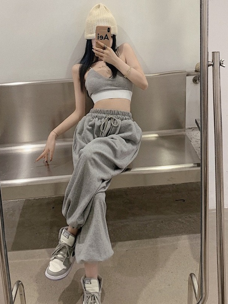 Women's Pants Capris HOUZHOU Oversize Women White Jogging Sweatpants Korean Fashion Sports Casual Harajuku Wide Joggers Trousers Ankle-length 221