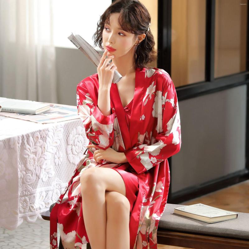 Women's Sleepwear Couples 2PCS Print Floral Robe Gown Set Ful Sleeve Kimono Bathrobe&Nightgown V-Neck Sexy Sleep Suit Loose Home Clothes, Black-women 1-pcs
Women's Sleepwear Couples 2PCS Print Floral Robe Gown Set Ful Sleeve Kimono Bathrobe&Nightgown V-Neck Sexy Sleep Suit Loose Home Clothes, Black-women 1-pcs