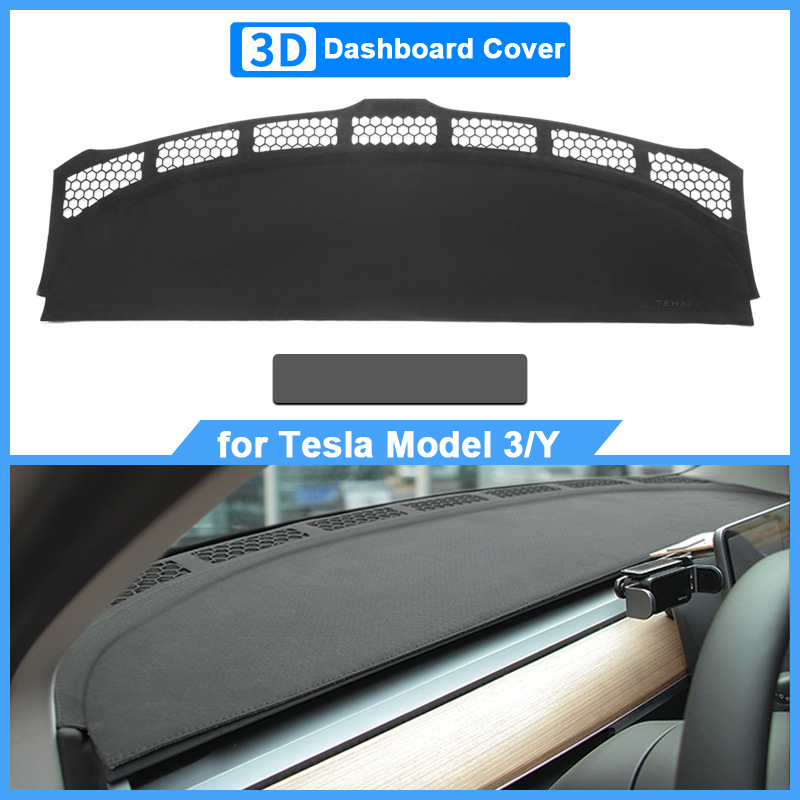 

For Tesla Model 3 Y Dashboard Protection Cover Non-slip Sun Shade Dash Board Mats Nubuck Leather Sunshade Pads Car Interior Accessories ModelY Models3 2022 Parts