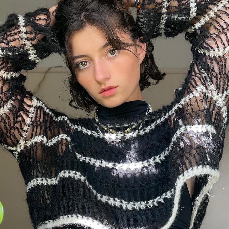 Women' Sweaters Gaono Loose Hollow Out Autumn Women Vintage Long Sleeve Jumper Fishnets Knitwear Oversize Baggy Smock Top Y2K Grunge, Picture shown
Women' Sweaters Gaono Loose Hollow Out Autumn Women Vintage Long Sleeve Jumper Fishnets Knitwear Oversize Baggy Smock Top Y2K Grunge, Picture shown