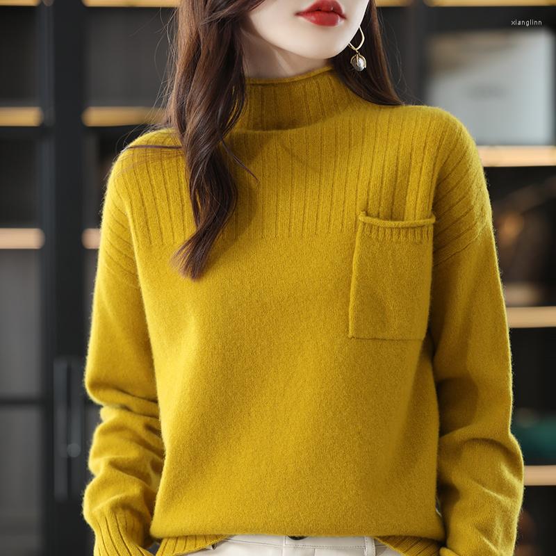 Women' Sweaters Pure Wool Sweater Women' Half Turtleneck Pullovers Autumn Winter Casual Korean Fashion Knitted Cashmere Tops Women, Black
Women' Sweaters Pure Wool Sweater Women' Half Turtleneck Pullovers Autumn Winter Casual Korean Fashion Knitted Cashmere Tops Women, Black