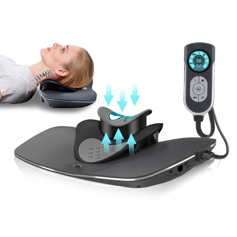Electric Neck Massager with Heat & Vibration, Shiatsu Neck and Shoulder Massager for Pain Relief, Muscle Tension and Stress Relief