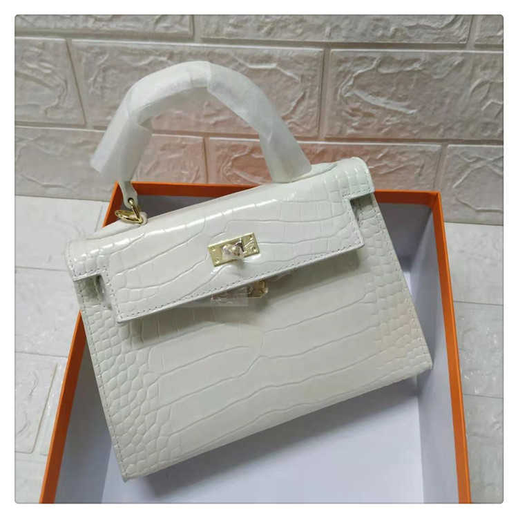 

h bag Handbags brand fashion H ermese leather bags 2022 New Crocodile Pattern Second Generation Cowhide One Shoulder Oblique Straddle Leather Mini Hand, Not for sale do not shoot