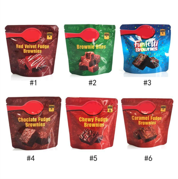 Top 600MG INFUSED Brownie EDIBLES PACKAGING MYLAR BAGS red velvet chewy caramel fudge brownies chocolate edible package baggies Smell proof packing bag
Top 600MG INFUSED Brownie EDIBLES PACKAGING MYLAR BAGS red velvet chewy caramel fudge brownies chocolate edible package baggies Smell proof packing bag