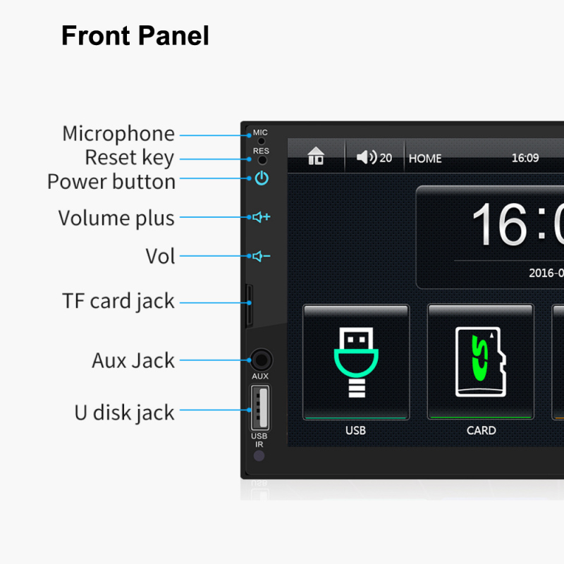 New Ui 2din Car Radio Autoradio Carplay Capactive Screen Full Touch Screen Multimedia Player Rear View Camera Bluetooth FM