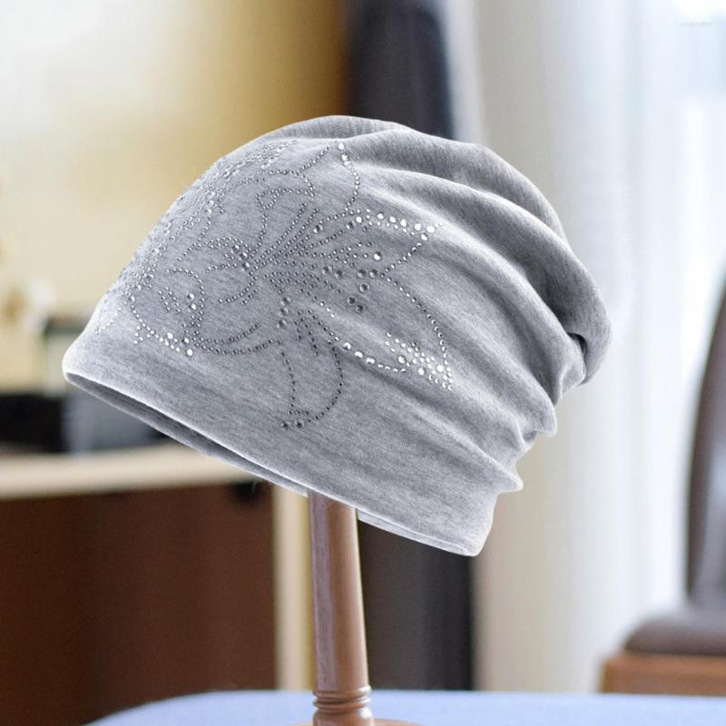 Berets Practical Ladies Hat Cotton Blend Cap Double-layer Beanie Rhinestone Flower Solid Color Keep Warm, White
Berets Practical Ladies Hat Cotton Blend Cap Double-layer Beanie Rhinestone Flower Solid Color Keep Warm, White