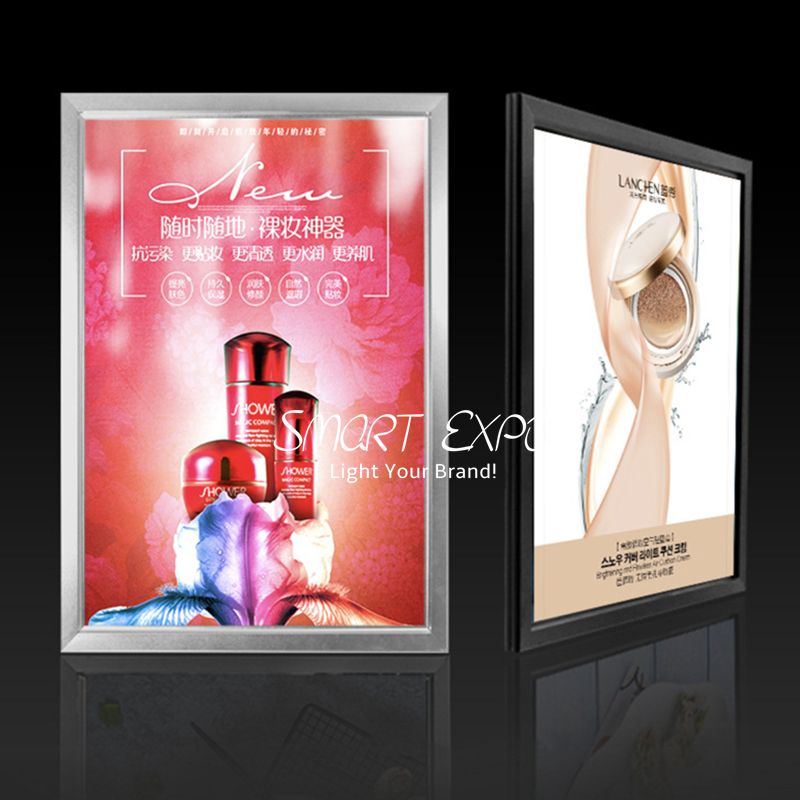 Bar Cafe Advertising Display Light Box 90x120cm Promotion Poster Wall Mounting with Wooden Case Packing