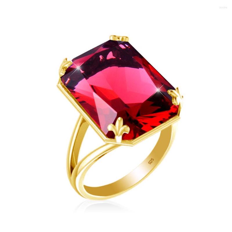 Cluster Rings High Quality Ruby Ring 925 Sterling Silver For Woman Gold Plated Rectangle Banquet Party Gift Luxury Trend Jewelry
Cluster Rings High Quality Ruby Ring 925 Sterling Silver For Woman Gold Plated Rectangle Banquet Party Gift Luxury Trend Jewelry