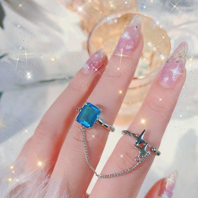 Wedding Rings Surflove Blue Square Zircon Chain Star For Women Luxury Woman Jewelry Fashion Female Dating Ring
Wedding Rings Surflove Blue Square Zircon Chain Star For Women Luxury Woman Jewelry Fashion Female Dating Ring