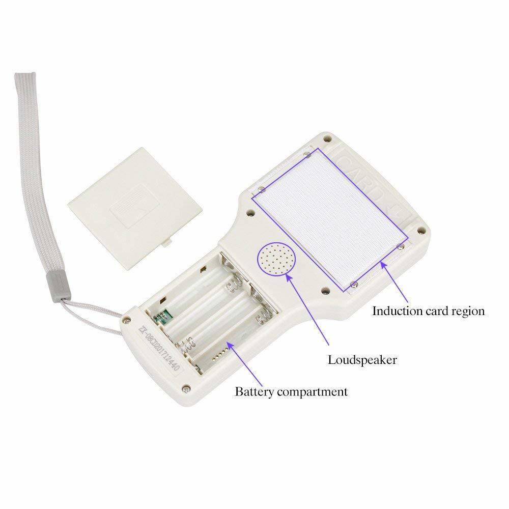 Access Control Card Reader English 10 Frequency RFID Writer Copier Duplicator ICID with USB Cable for 125Khz 1356Mhz Cards LCD Sc