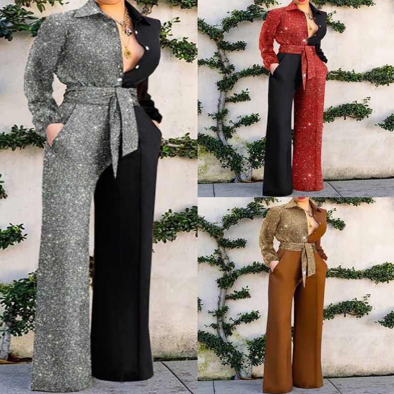 2022 Clothes Women Jumpsuit Spring Autumn Bodysuit Leggings Sequin Splicing Long Sleeve Sexy V-neck Casual Jumpsuits -2XL, Yellow
2022 Clothes Women Jumpsuit Spring Autumn Bodysuit Leggings Sequin Splicing Long Sleeve Sexy V-neck Casual Jumpsuits -2XL, Yellow