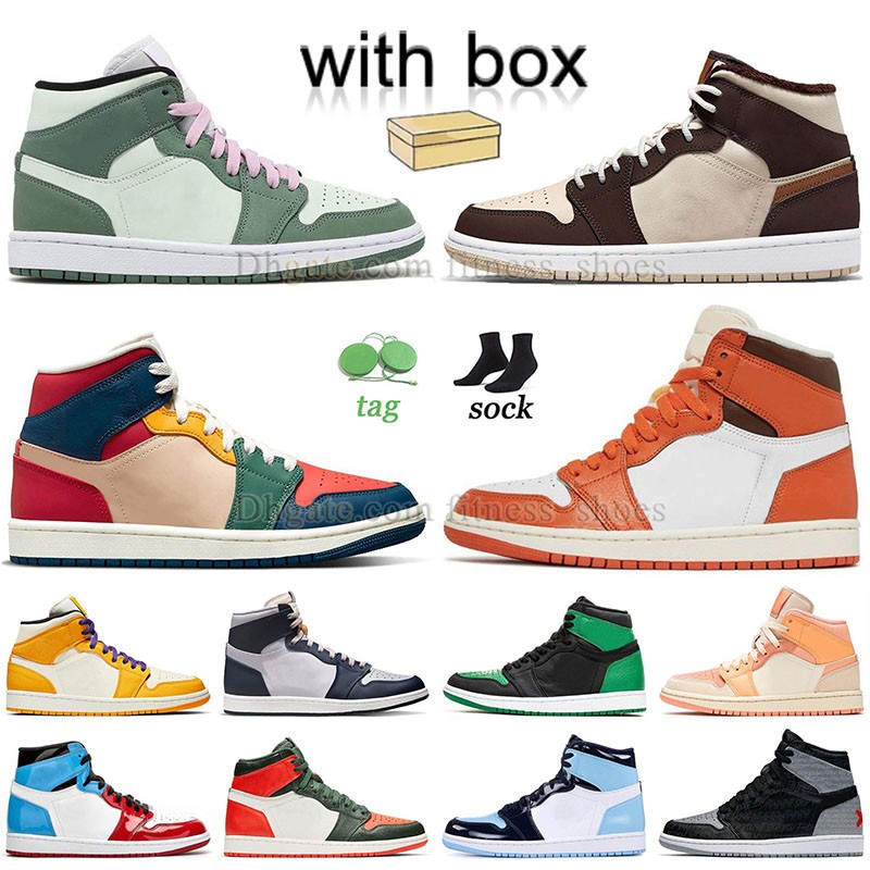 1 Jumpman with Box Basketball Shoes Mens Women Mid Duth Green Cream Dark Chocolate Multi Color High Og Bred Patend Digital Pink Denim Diamond J1 Designer Sneaker, A30 36-46 sliver toe
1 Jumpman with Box Basketball Shoes Mens Women Mid Duth Green Cream Dark Chocolate Multi Color High Og Bred Patend Digital Pink Denim Diamond J1 Designer Sneaker, A30 36-46 sliver toe