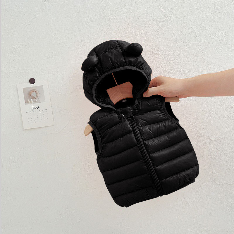 Waistcoat Baby Boys Girls Warm Down Vest Autumn Winter Cotton With Ears Kids Outerwear Children Clothing Hooded Jacket Vests 221109