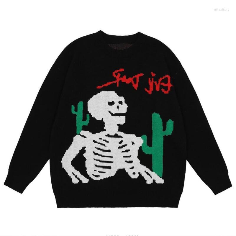 Men's Sweaters Harajuku Knitted Men 2022 Autumn Winter Hip Hop Cartoon Skull Loose Pullover Sweater Streetwear Male Tops W205, Black
Men's Sweaters Harajuku Knitted Men 2022 Autumn Winter Hip Hop Cartoon Skull Loose Pullover Sweater Streetwear Male Tops W205, Black