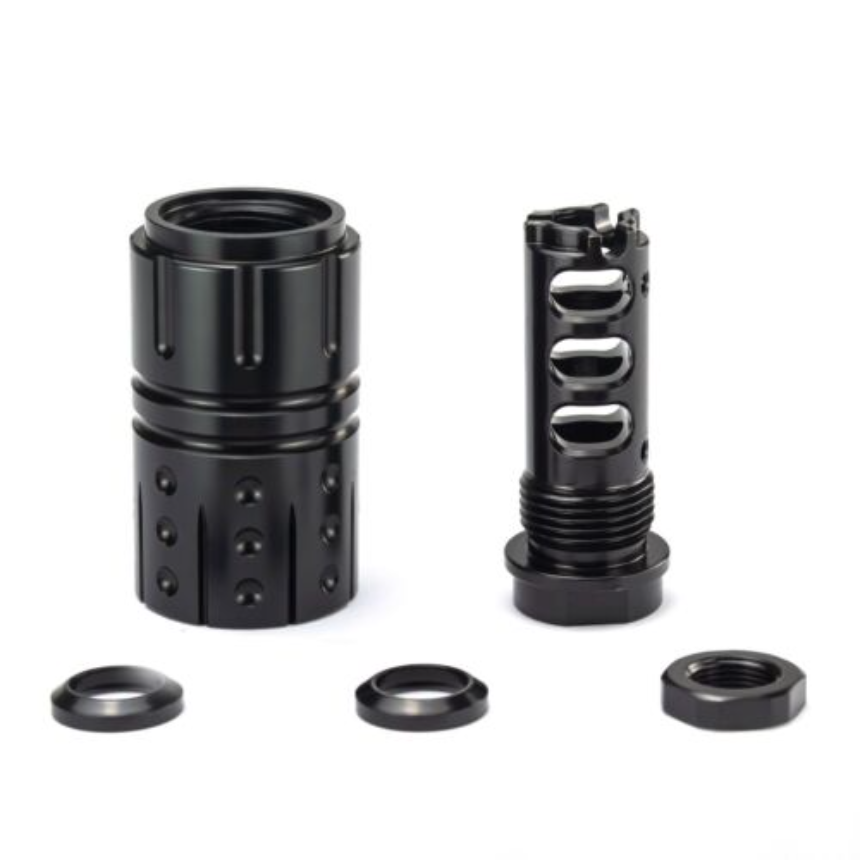 Solvent Trap Fittings Steel Muzzle Brake 1/2x28 RH 5/8X24 13/16x16 Outer Sleeve with Washer and Nut
Solvent Trap Fittings Steel Muzzle Brake 1/2x28 RH 5/8X24 13/16x16 Outer Sleeve with Washer and Nut