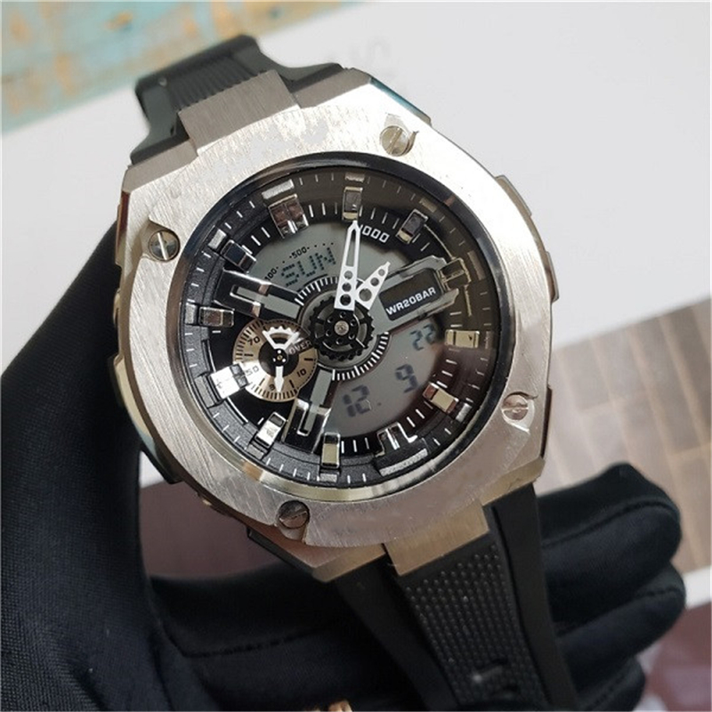 Sports quartz digital men's watch Iced Out Watch full-featured LED automatic hand lamp waterproof world time metal large dial oak series
Sports quartz digital men's watch Iced Out Watch full-featured LED automatic hand lamp waterproof world time metal large dial oak series