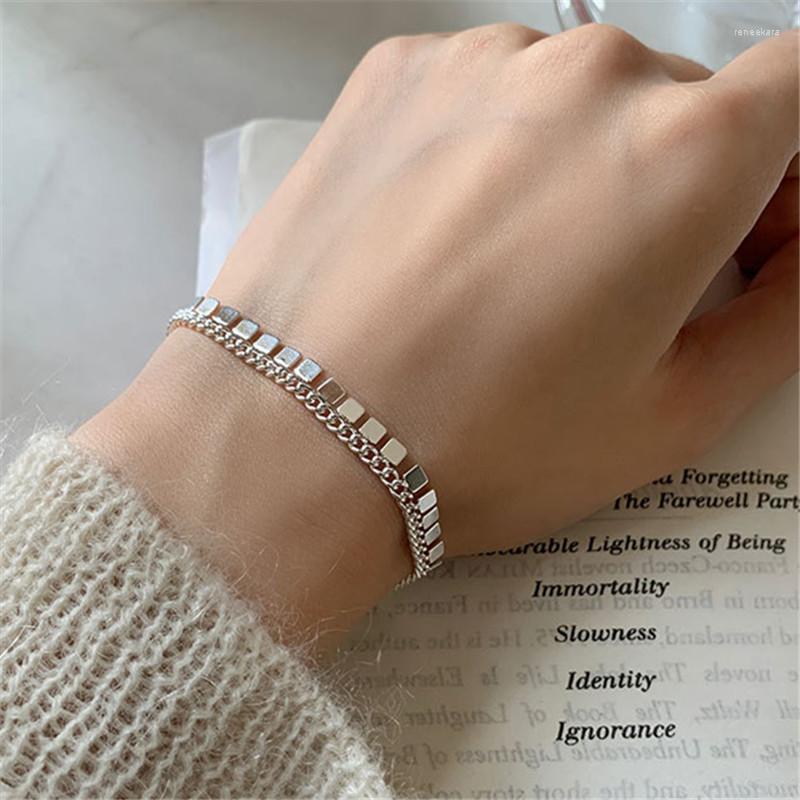 Link Bracelets Silver Color Trendy Chain Tassel Square Charm Bracelet For Women Girls Party Jewelry Accessories Sl511
Link Bracelets Silver Color Trendy Chain Tassel Square Charm Bracelet For Women Girls Party Jewelry Accessories Sl511