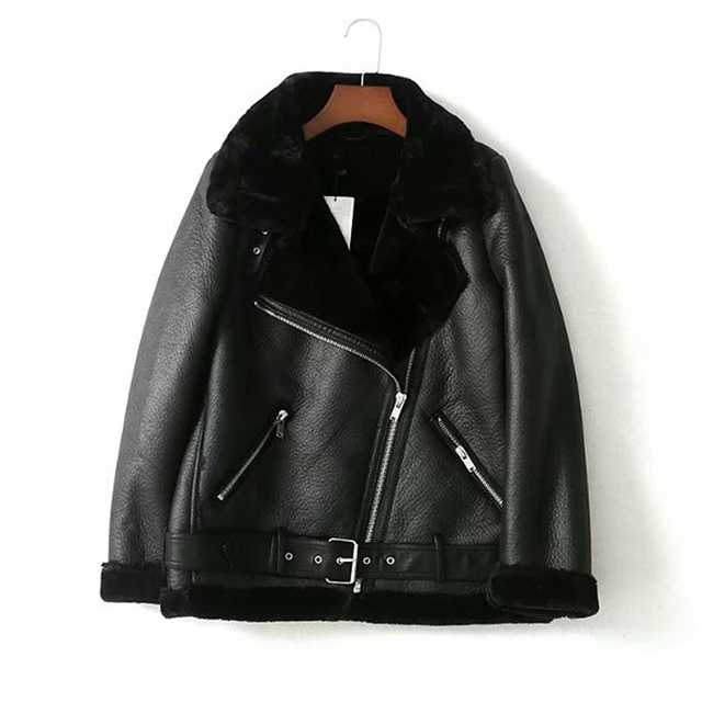Women's Jackets Thick and warm faux leather jacket Coat women's beige long-sleeved belt women winter fashion streetwear Tops 221109