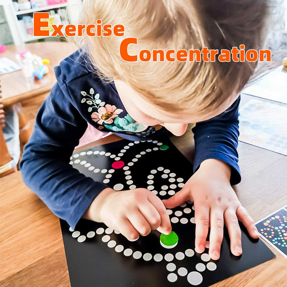 2pcs/set DIY Cartoon Dot Puzzle Colorful Cute Animal Learning Early Education Toys Primary Mosaic Sticker Games For Kids Gifts 50set Wholesale