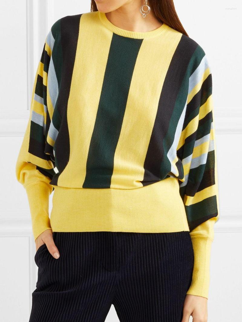 Women' Sweaters 2022 Contrast Color Sweater Early Autumn Ladies Striped O-Neck Long Sleeve Loose Casual Knit Pullover Top
Women' Sweaters 2022 Contrast Color Sweater Early Autumn Ladies Striped O-Neck Long Sleeve Loose Casual Knit Pullover Top