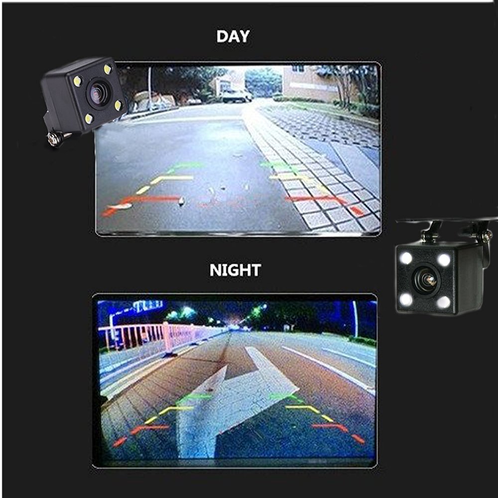 Auto Rear View Camera Universal 4 LED Night Vision Backup Parking Reverse Car Camera Waterproof 170 Wide Angle HD Color Image