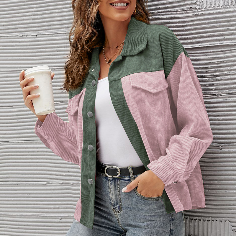 Women's Jackets Autumn Winter Corduroy Jacket Casual Long Sleeve Female Clothing Buttons Coats Tops Outwear Windbreaker 23270 221109