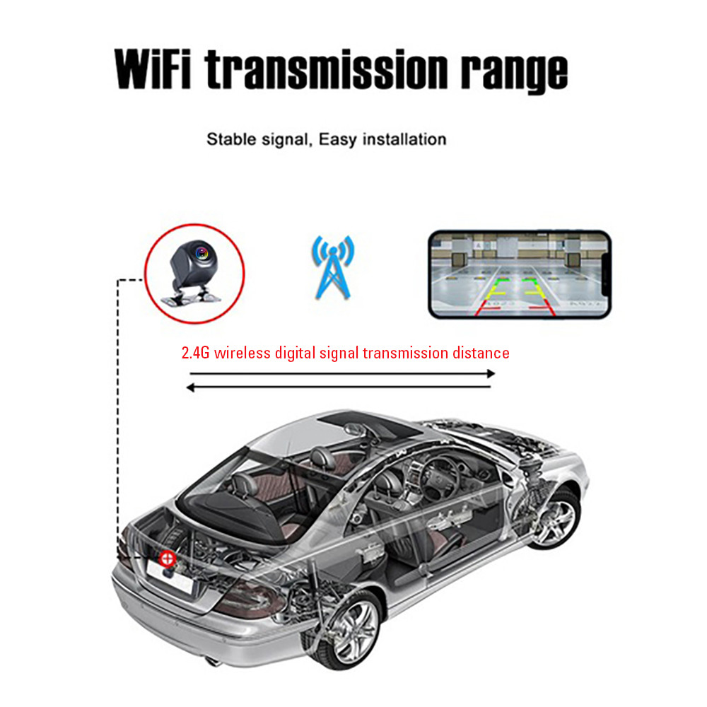 Wireless Car Rear View Camera WIFI 170 Degree WiFi Reversing Camera Dash Cam HD Night Vision for iPhone Android 12V 24V Cars