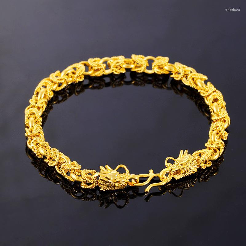 Link Bracelets Fashion Simple Vietnam Alluvial Gold For Men Ethnic Grind Arenaceous Frosted Dragon
Link Bracelets Fashion Simple Vietnam Alluvial Gold For Men Ethnic Grind Arenaceous Frosted Dragon