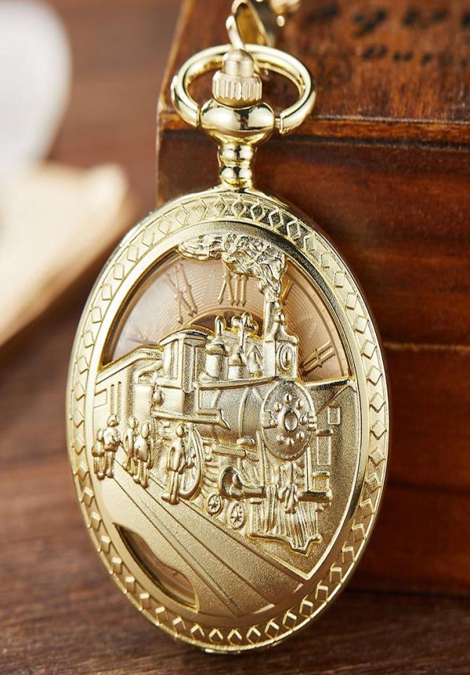 Pocket Watches Gold Mechanical Watch Hollow Steampunk Train Engraved Hand Winding Skeleton Fob Chain Necklace Pendant Clock2681616, Silver
Pocket Watches Gold Mechanical Watch Hollow Steampunk Train Engraved Hand Winding Skeleton Fob Chain Necklace Pendant Clock2681616, Silver