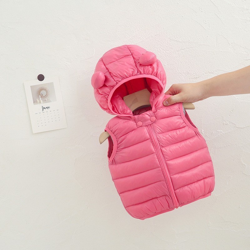 Waistcoat Baby Boys Girls Warm Down Vest Autumn Winter Cotton With Ears Kids Outerwear Children Clothing Hooded Jacket Vests 221109