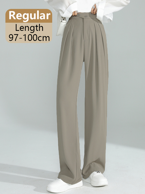 Women's Pants Capris Woman Pant Suits Korean Style Elegant Straight Summer Casual Outfits Classic White Wide High Waist 221109