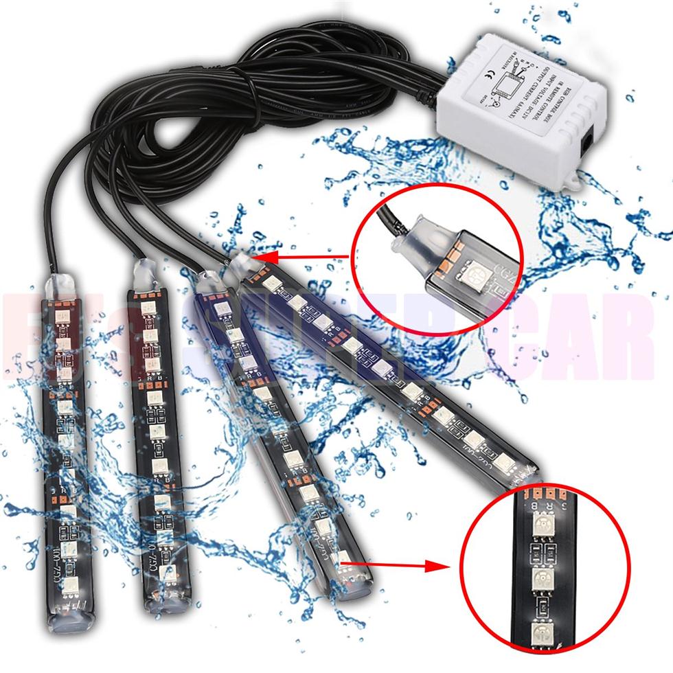 36 LED Multicolor Car Interior Lights Under Dash Lighting Waterproof Kit with Wireless Remote Control Car Charger car dvr QC16241