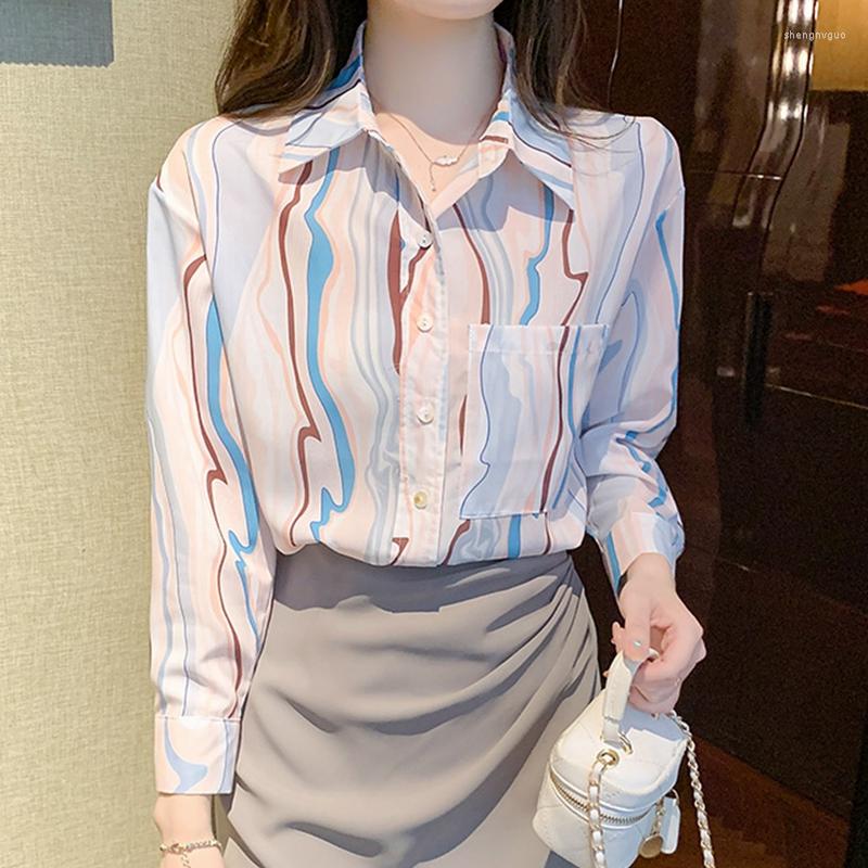 Women' Blouses Fashion Striped Chiffon Women Shirt 2022 Spring Office Lady Casual Long Sleeve Button Blouse Female, Mixed color
Women' Blouses Fashion Striped Chiffon Women Shirt 2022 Spring Office Lady Casual Long Sleeve Button Blouse Female, Mixed color