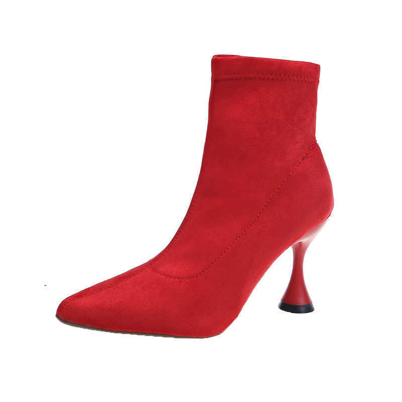 Boots 85Cm Ultra High Heel Short Autumn And Winter Stiletto Oversized Women Purple Suede Fashion Shoes J220923