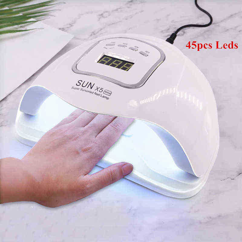 Nxy Lamp for Manicure 80/54w Uv Led Drying Nails Dryer Machine Gel Polish Auto Sensing Tools Lcd Display 220624