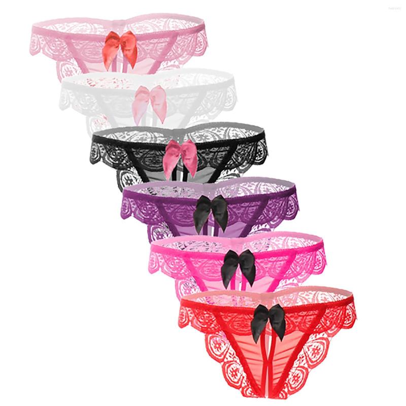 Women's Panties Waist Women Mesh Briefs Low Lace Underwear Lingerie Traceless, White