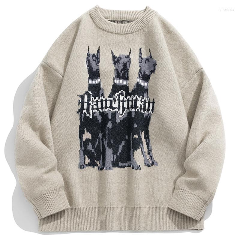 Men's Sweaters Doberman Jacquard Sweater Men's 2022 Fall Winter Retro Knitted Jumper Women Oversized Hip Hop Streetwear Knitwear Pull, Beige
Men's Sweaters Doberman Jacquard Sweater Men's 2022 Fall Winter Retro Knitted Jumper Women Oversized Hip Hop Streetwear Knitwear Pull, Beige