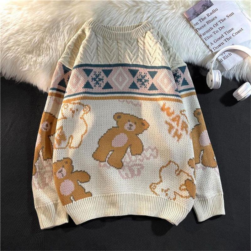 Men' Sweaters Autumn Men Boys Lovely Bear Blue Red Soft Unisex Japan Casual Sweater Pullovers Kpop Loose Fashion Couple Tops
Men' Sweaters Autumn Men Boys Lovely Bear Blue Red Soft Unisex Japan Casual Sweater Pullovers Kpop Loose Fashion Couple Tops