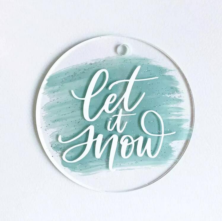 3inch Transparent Clear Circle Christmas Hangtag DIY Blank Round Acrylic Xmas Tree Ornaments Pendant