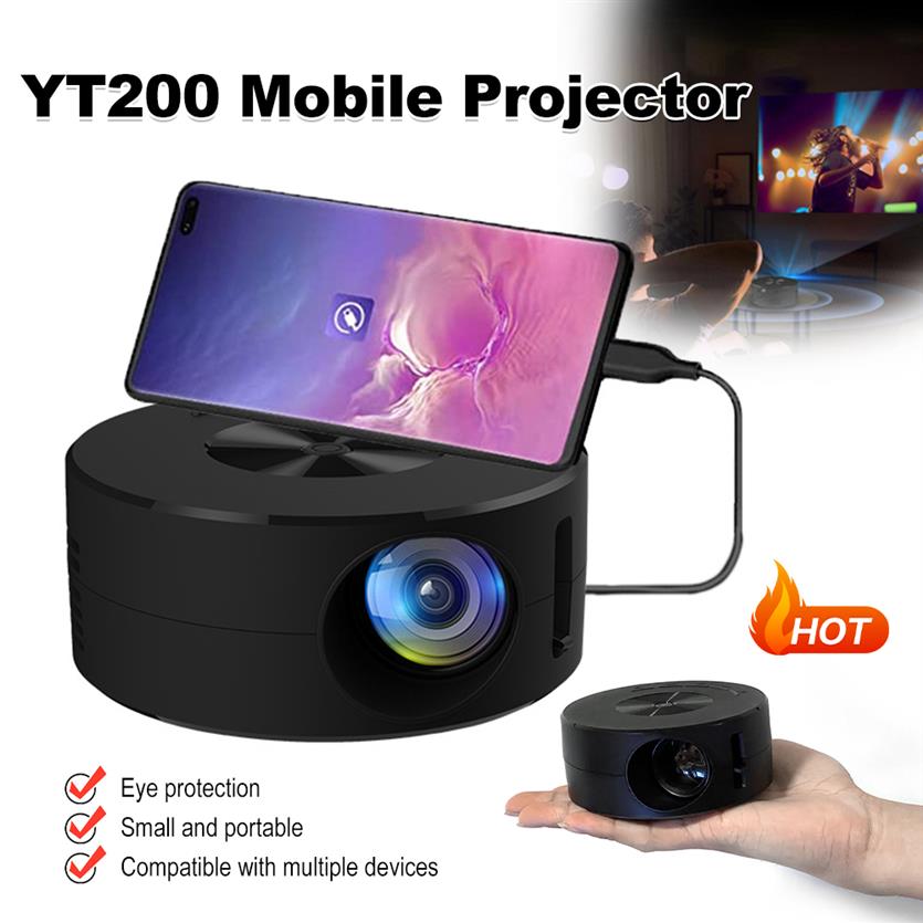 Theatre System 1080p Mini Portable LED Mobile Video Audio Home Media Player Cinema Wired Same Screen Projector For Iphone Android