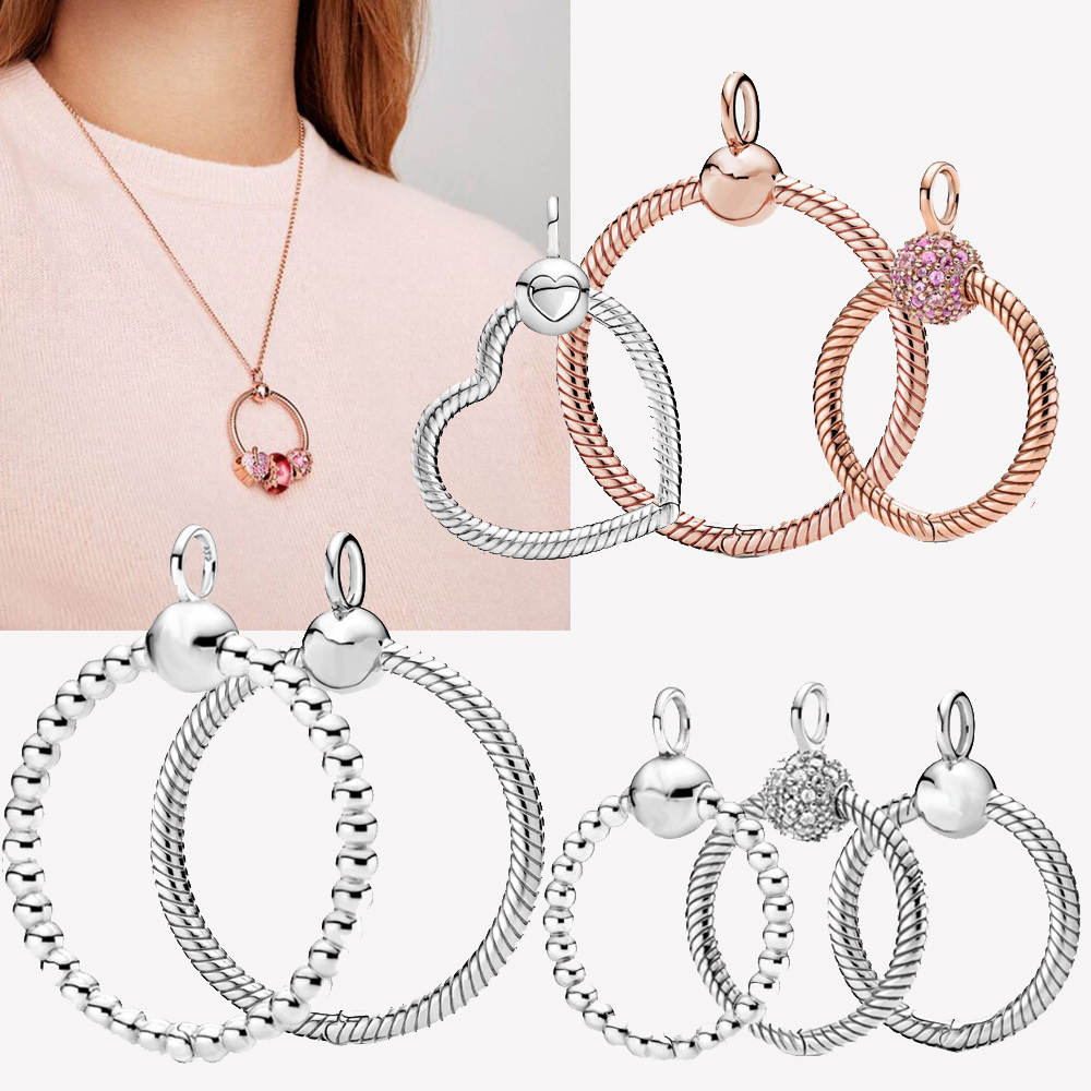 The New Popular 925 Sterling Silver Vermiculite Rose Gold Suspension Is Suitable for Primitive Necklace Ms. DIY Charm Jewelry