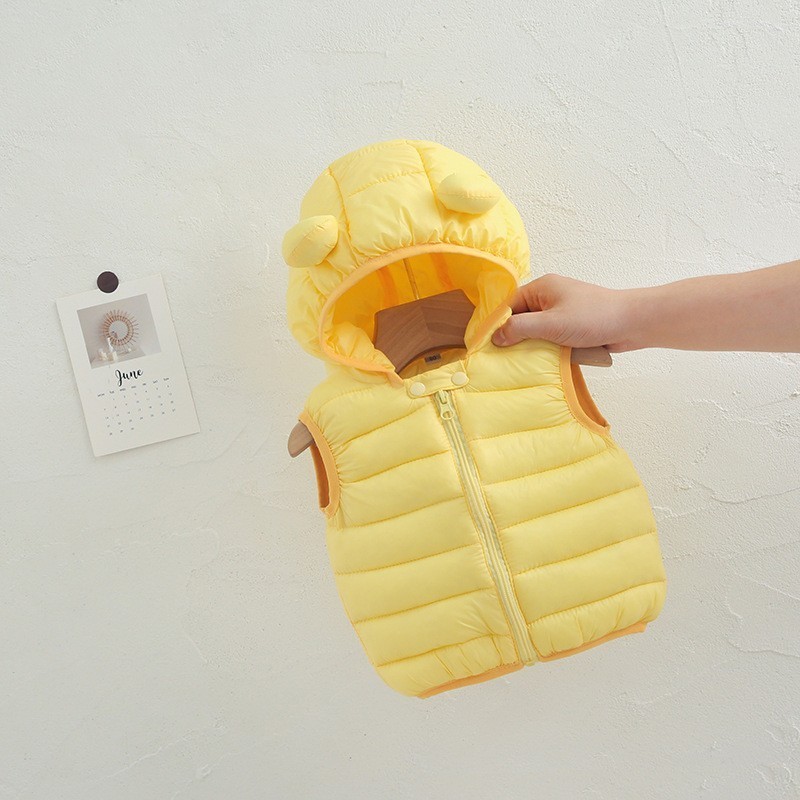 Waistcoat Baby Boys Girls Warm Down Vest Autumn Winter Cotton With Ears Kids Outerwear Children Clothing Hooded Jacket Vests 221109