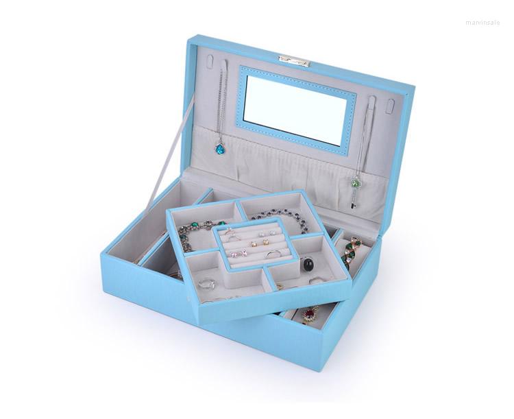 Jewelry Pouches TX003 Box Large Capacity Leather Storage Earring Ring Necklace With Mirror Watch Organizer
Jewelry Pouches TX003 Box Large Capacity Leather Storage Earring Ring Necklace With Mirror Watch Organizer