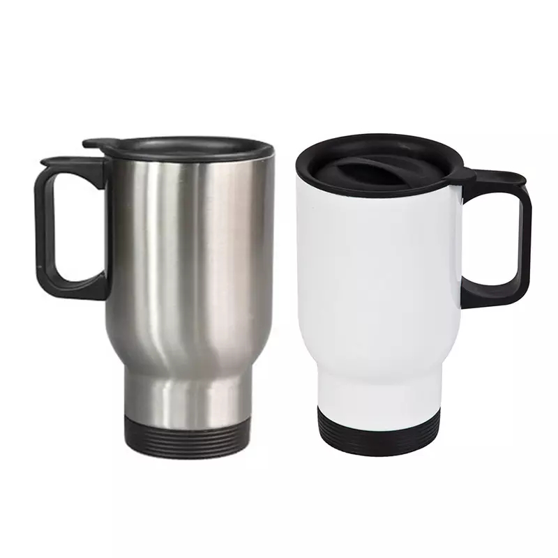 Sublimation Blanks 15oz Tumbler Double Wall Vacuum Insulated Water Bottle Stainless steel Travel Car Mug with Lid 450ml