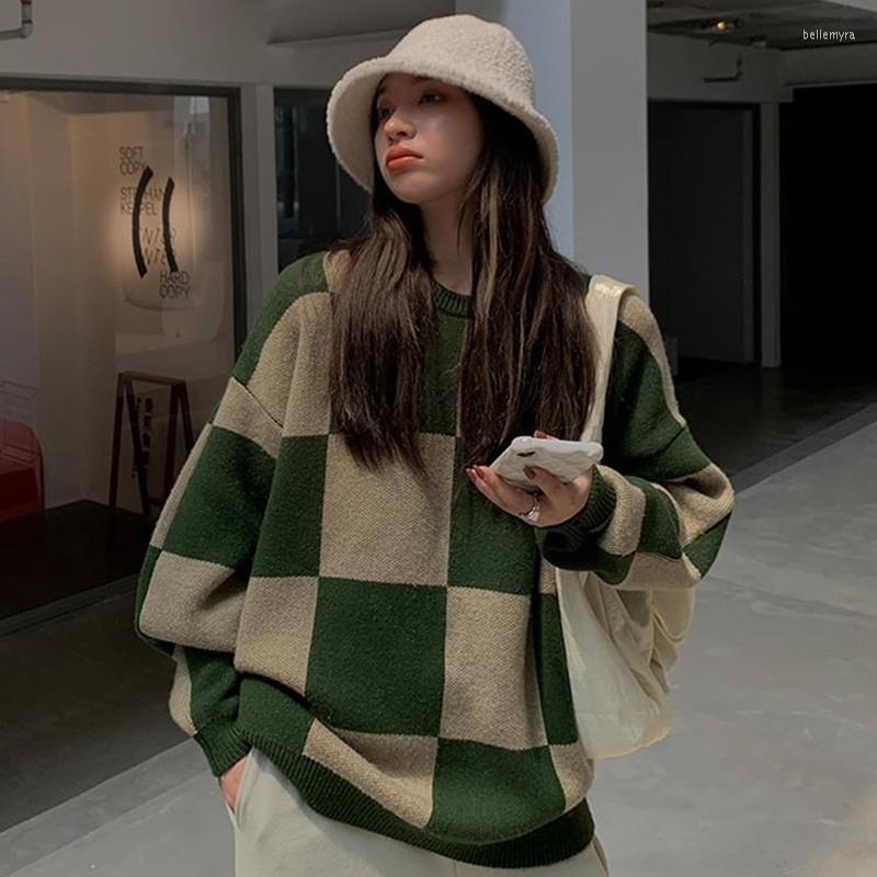 Women' Sweaters 2022 Arrival Spring Autumn Winter Korean Style Women Casual Loose Long Sleeve O-neck Sweater All-matched Plaid P198, Green
Women' Sweaters 2022 Arrival Spring Autumn Winter Korean Style Women Casual Loose Long Sleeve O-neck Sweater All-matched Plaid P198, Green
