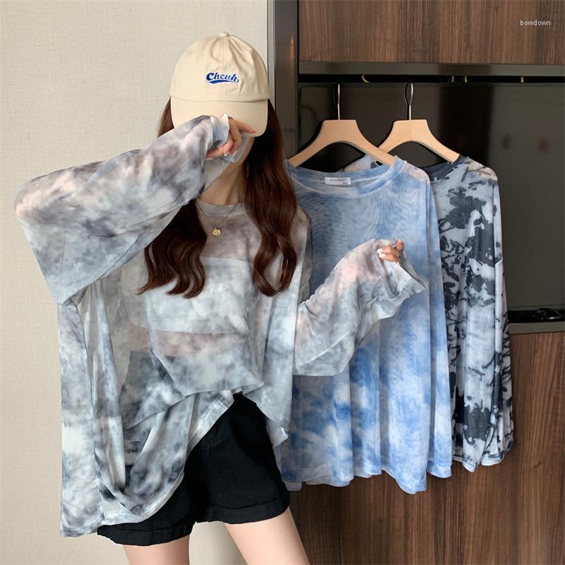 Women's Blouses Net Yarn Sun Protection Shirt Tie Dye Long Sleeve For Women Summer Loose Mesh Transparent Thin Blouse Female T-shirt, Blue
Women's Blouses Net Yarn Sun Protection Shirt Tie Dye Long Sleeve For Women Summer Loose Mesh Transparent Thin Blouse Female T-shirt, Blue