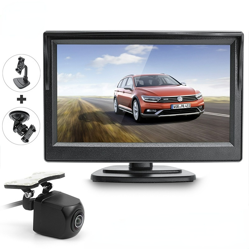 5 inch AHD Monitor 1920x1080P Fish Eyes Starlight Night Vision Vehicle Reverse Camera Car Universal Camera