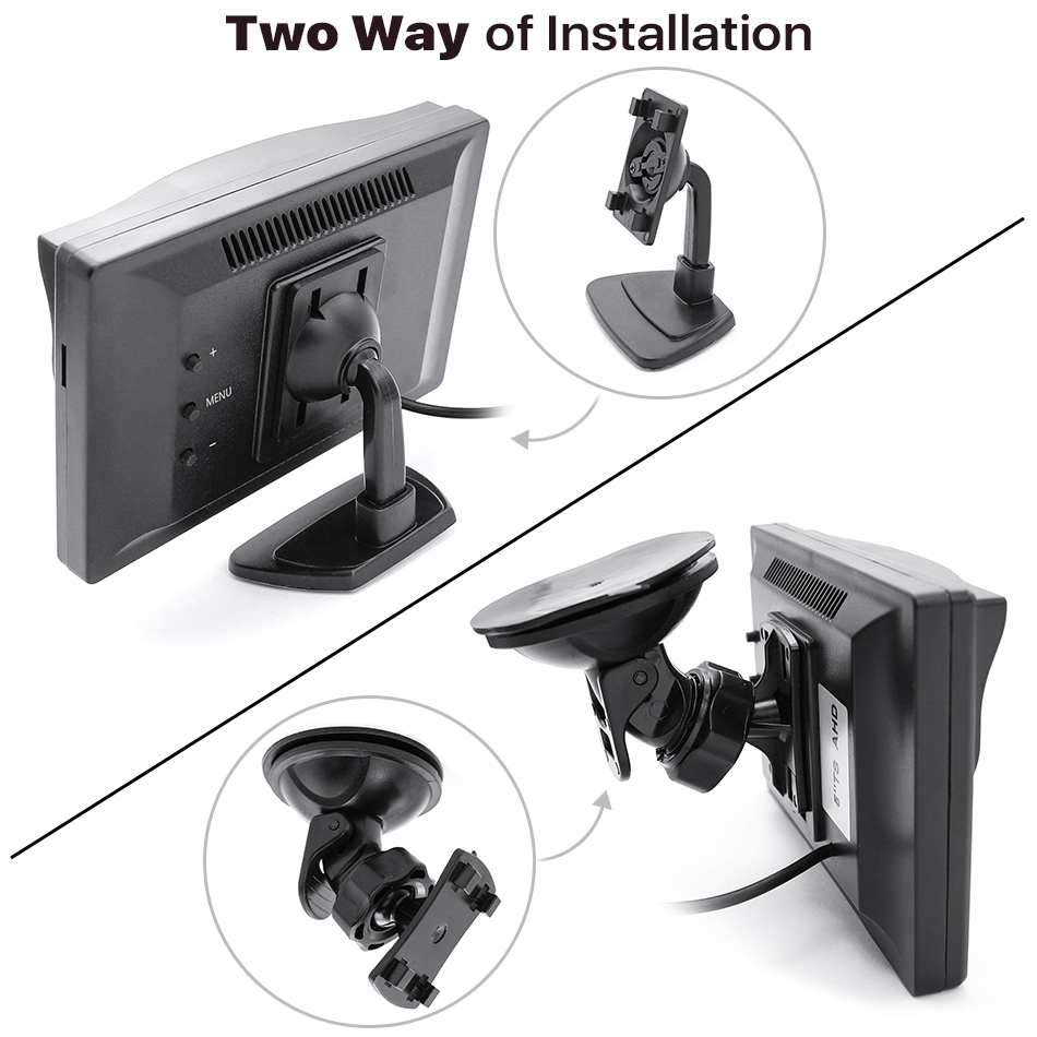 5 inch AHD Monitor 1920x1080P Fish Eyes Starlight Night Vision Vehicle Reverse Camera Car Universal Camera